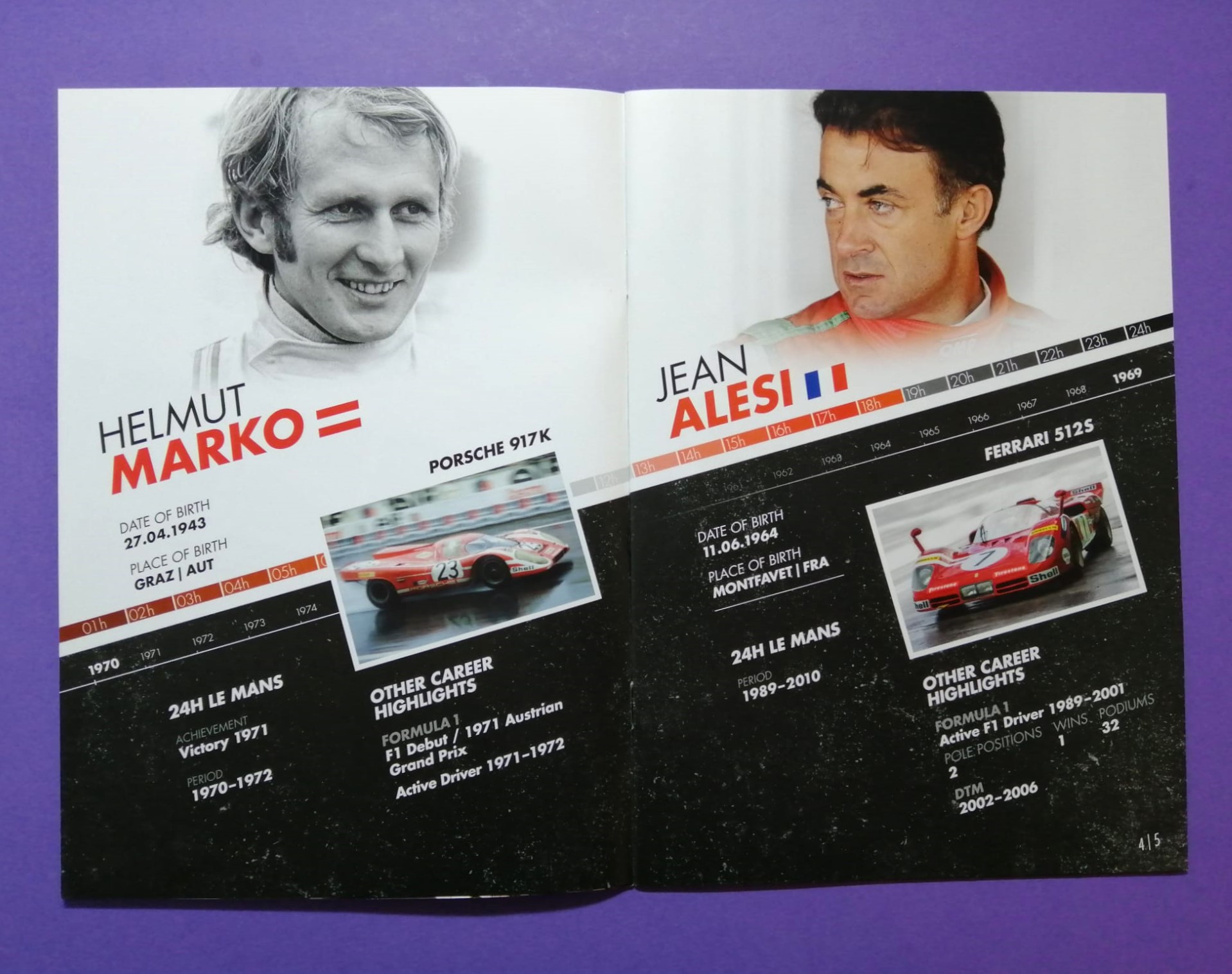 Programmheft, Legenden 24h LeMans, Porsche 917, 936, 962, 919, Audi, BMW, Ferrari, Bentley, Marko, Stuck,.. 15x21cm 