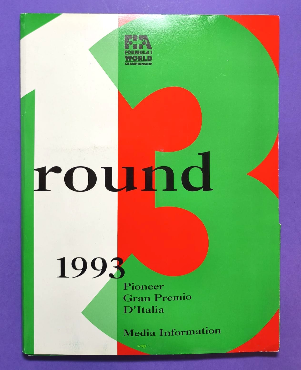 alte Original Pressemappe, Formel 1 Grand Prix Italien Monza 1993, Ferrari, Media Dossier, 3 teilig