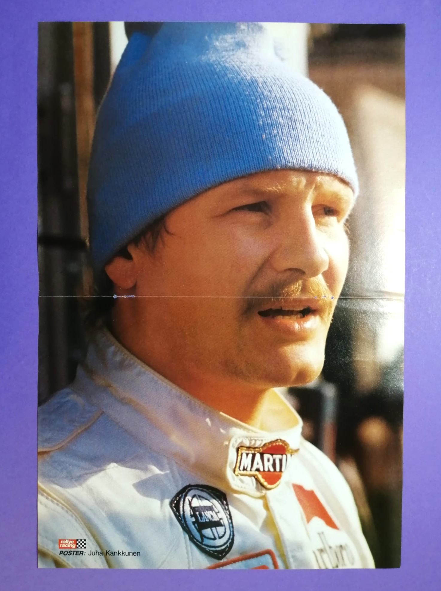 altes Poster, Juha Kankkunen, Martini Lancia Delta Integrale, Rallye Weltmeister 1987, 28x42cm