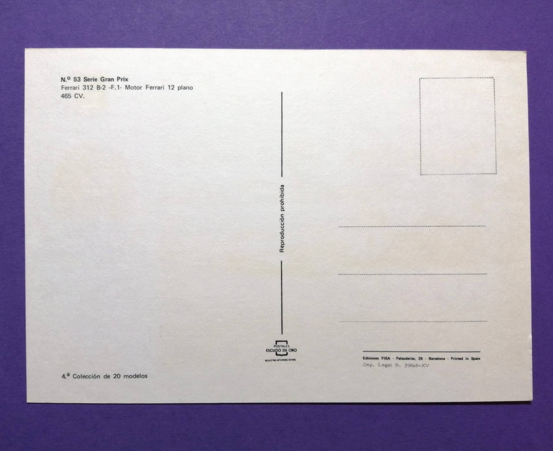 alte Postkarte Jacky Ickx, Ferrari, Formel 1 Grand Prix 1971, 10x15cm
