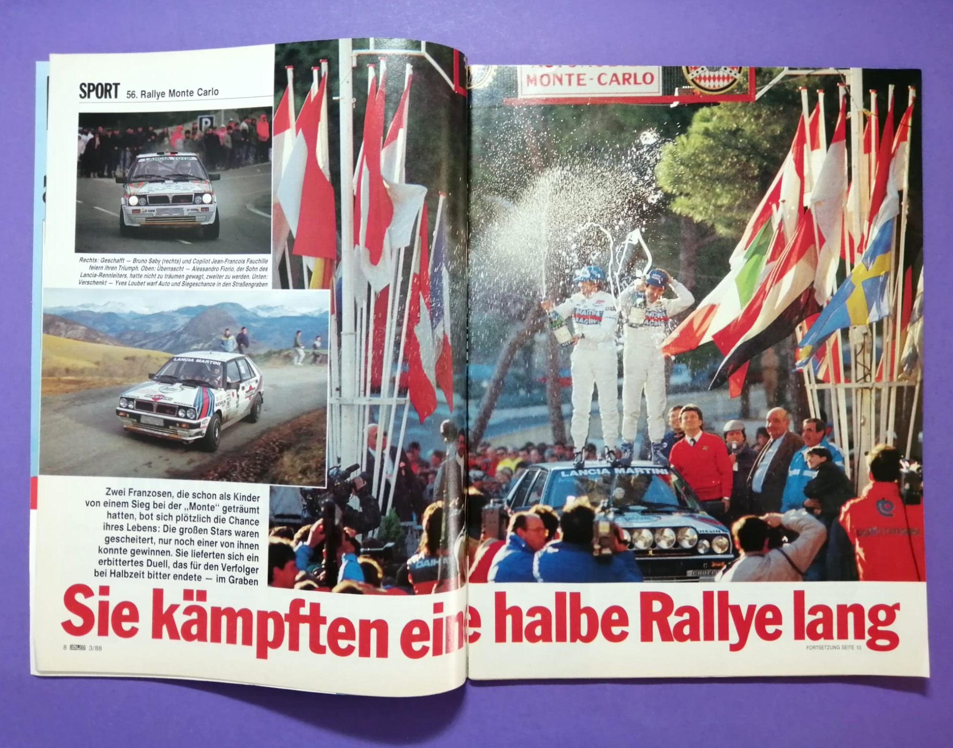 alte Zeitschrift, Magazin, Heft, Rallye Racing, Nr. 3, 3. Februar 1988, Vergleichstest BMW M3 E30, Lancia Delta Integrale, Ford Sierra Cosworth, Martini Lancia Rallye, Röhrl, Stuck, Audi,..