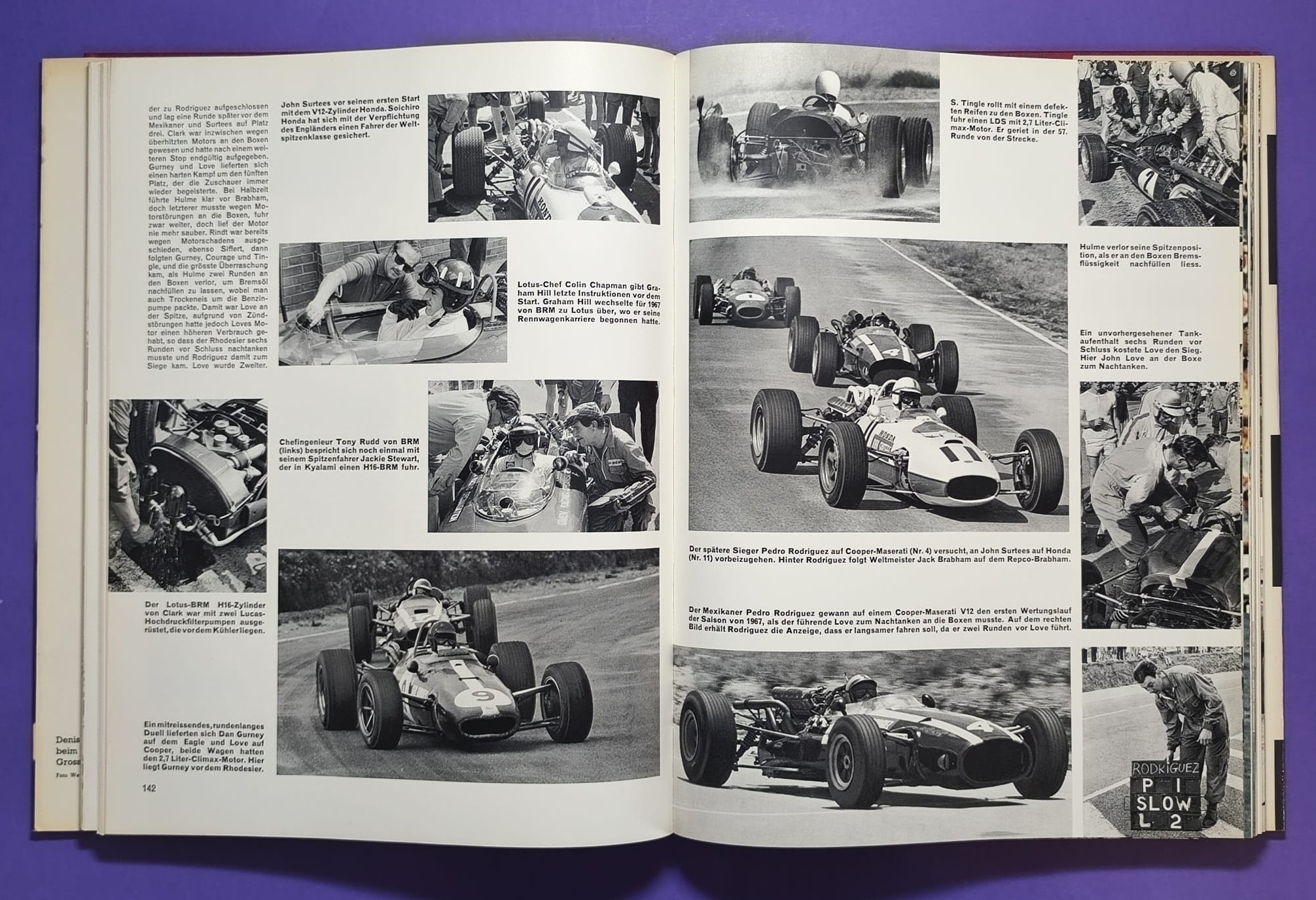altes Buch, Auto Jahr 1967-1968, Nr. 15, Alfa, BMW, Lotus, Ferrari, Mini, Ford GT40.. Formel 1, LeMans, Rallye,.. Jochen Rindt, Brabham, Clark, Hill,..