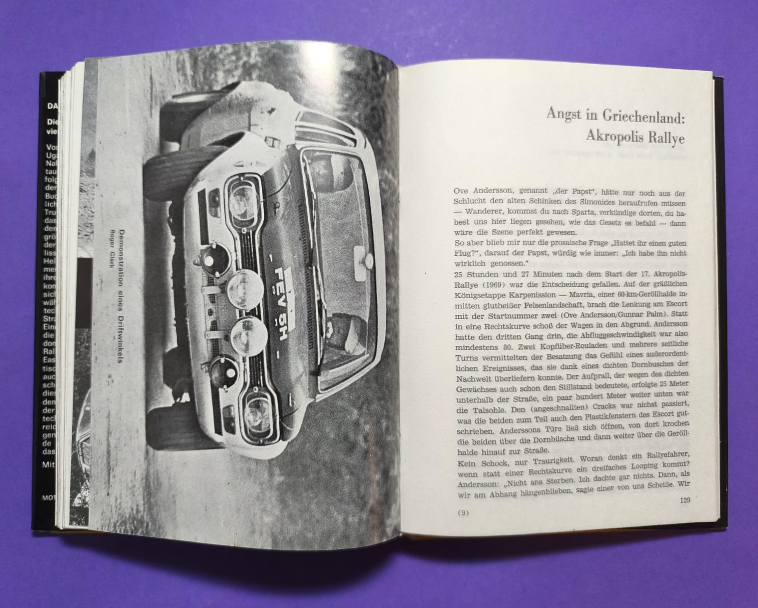  altes Buch, Das heiße Lenkrad, Die  besten Rallye-Stories aus vier Kontinenten 1971, Ford, Saab, Porsche,..