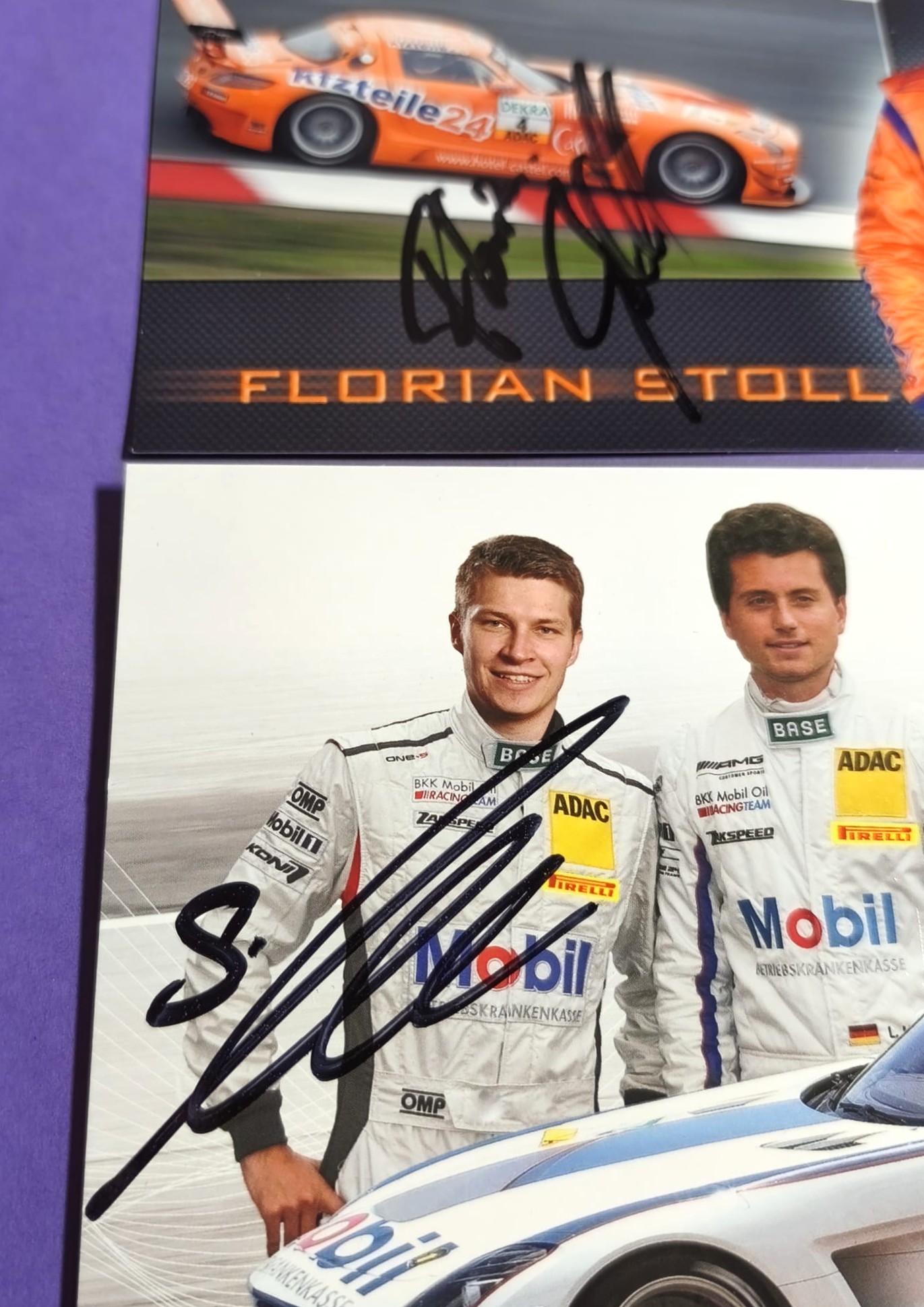 3 Original Autogramme, Sebastian Asch, Florian Stoll, Mercedes-Benz SLS AMG GT3, ADAC GT-Masters, Zakspeed