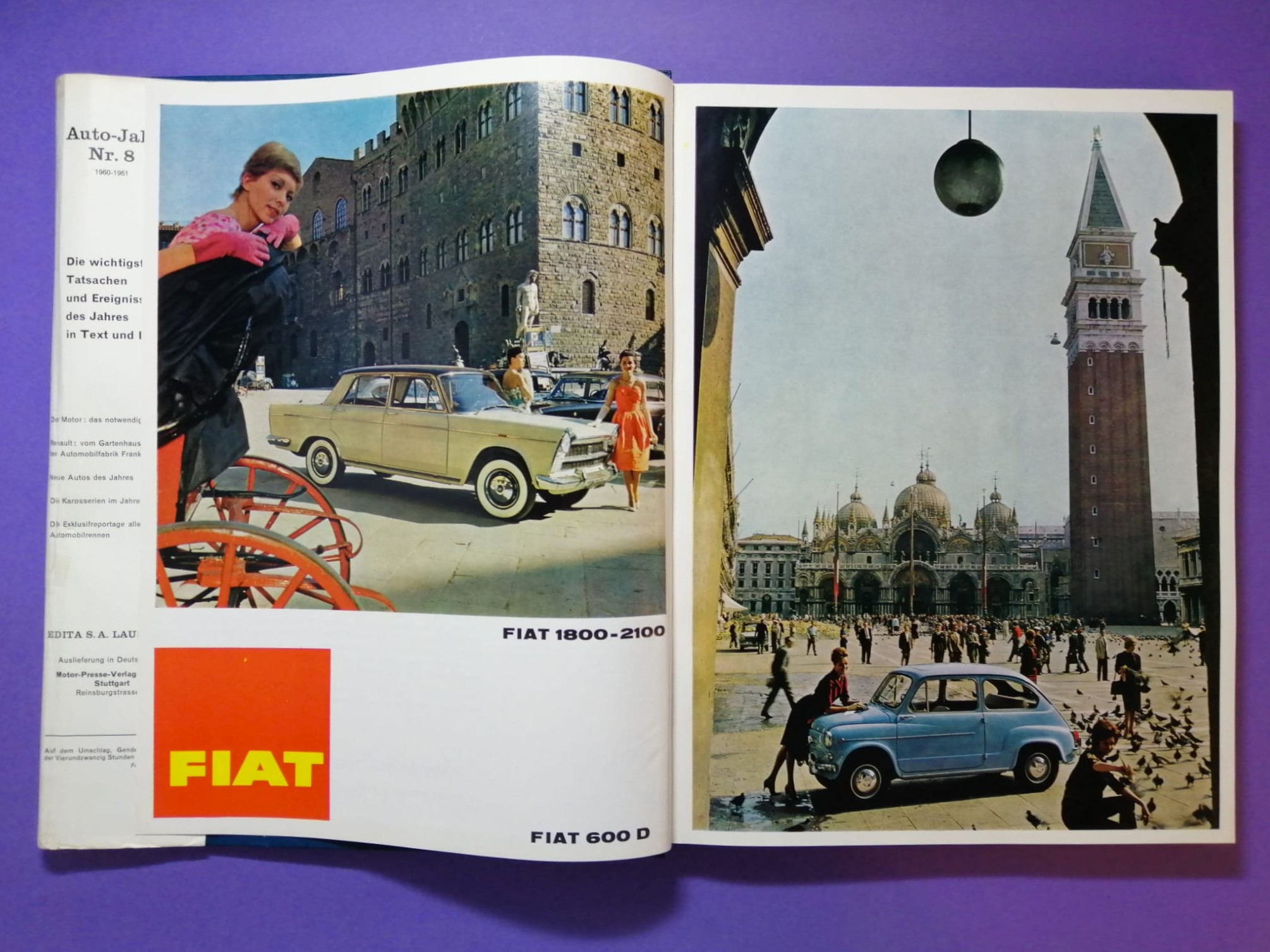 RARITÄT! sehr altes Buch, Auto Jahr 1960-1961 Nr.8, Alfa, Fiat 600, Ferrari Tipo 850,.. Formel 1, LeMans,.. Jack Brabham, John Surtess,..