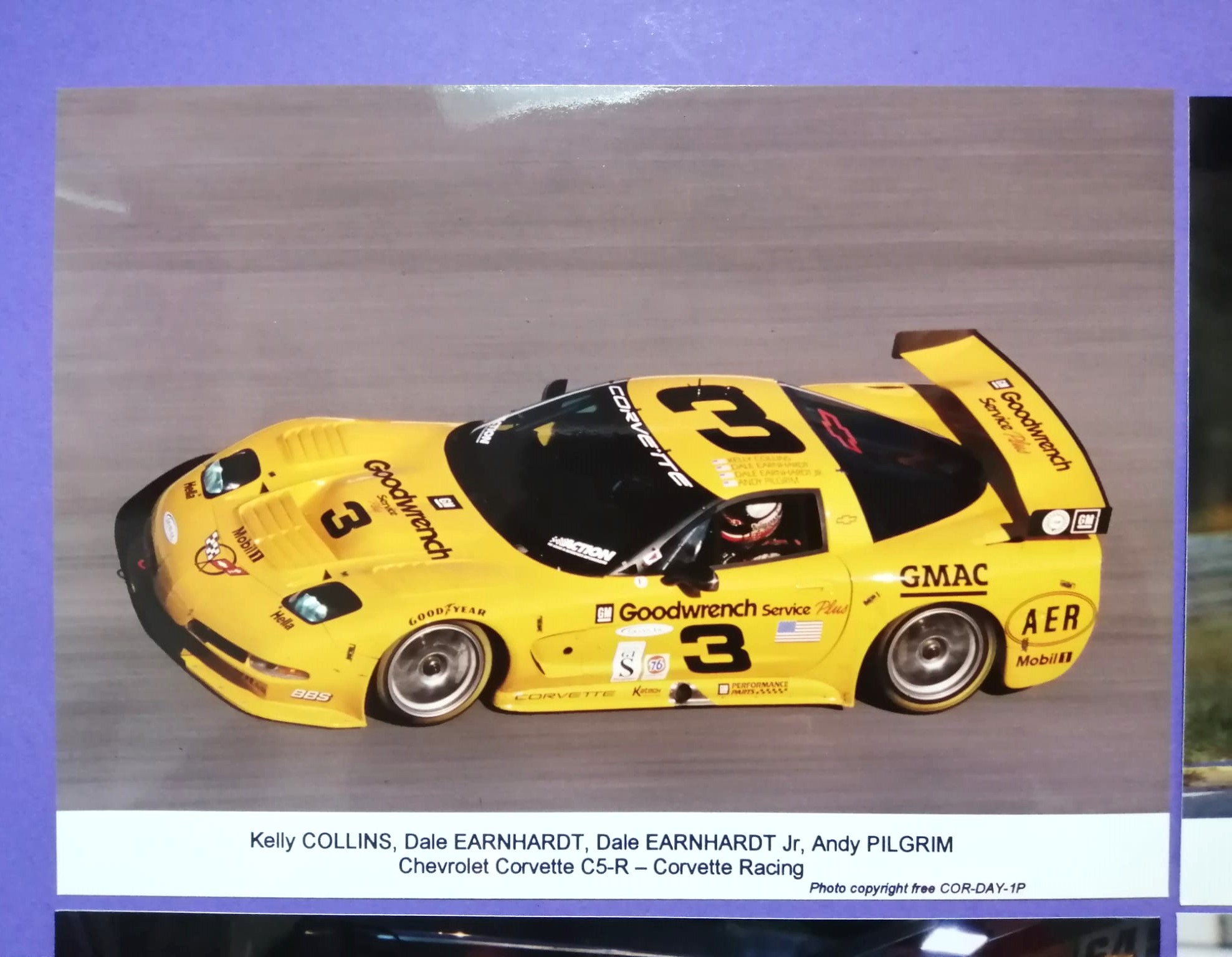 4 Stück alte Pressefotos, Chevrolet Corvette CR5 Racing, 90er 2000er Jahre, 15x21cm