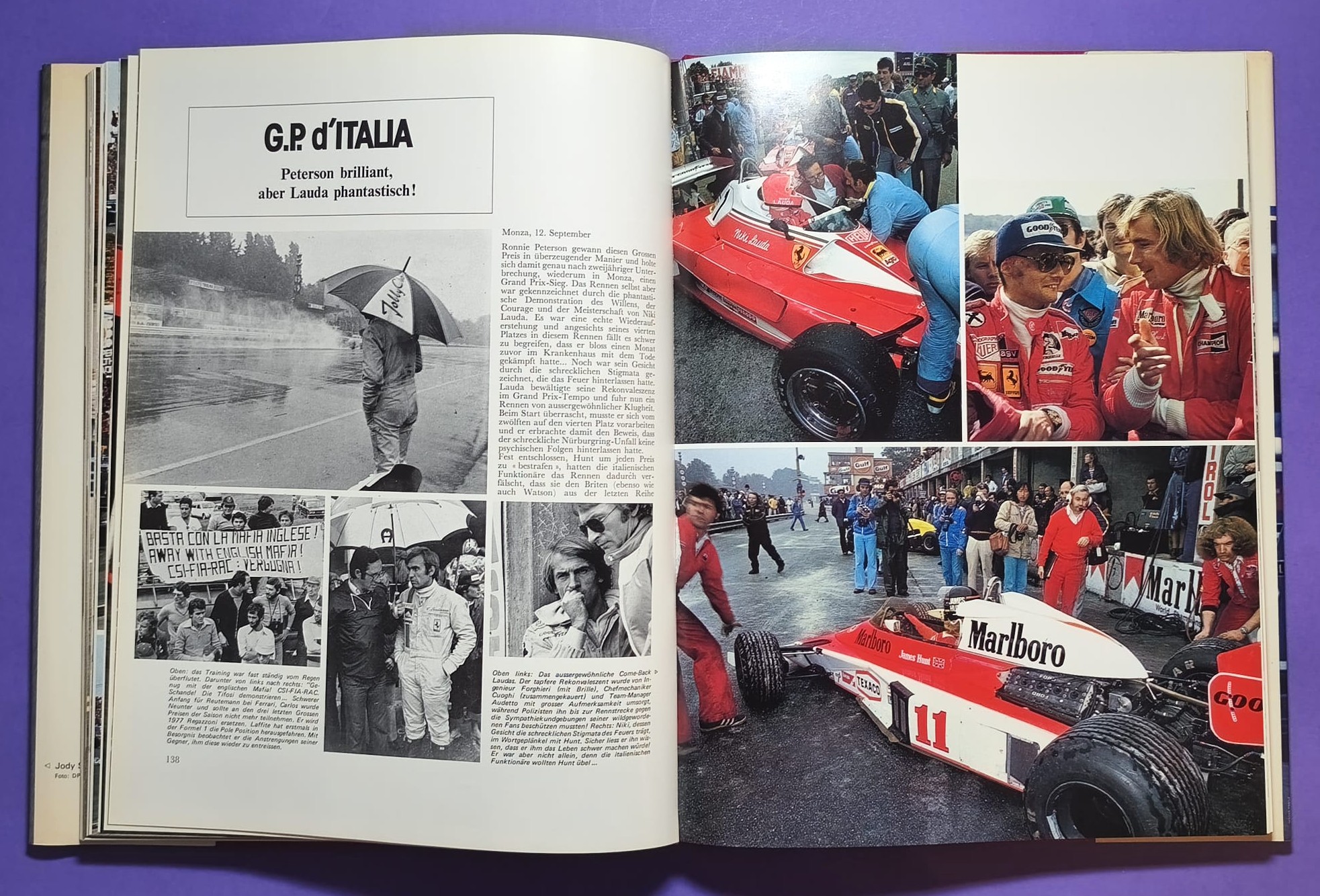 altes Buch, Auto Jahr 1976-1977, Nr. 24, Alfa Sud, Fiat Abarth 131, Lancia Stratos,.. Formel 1, LeMans, Rallye, Tourenwagen WM,.. BMW, 6 Rad Tyrrell, Niki Lauda Ferrari, Lotus, Porsche,..