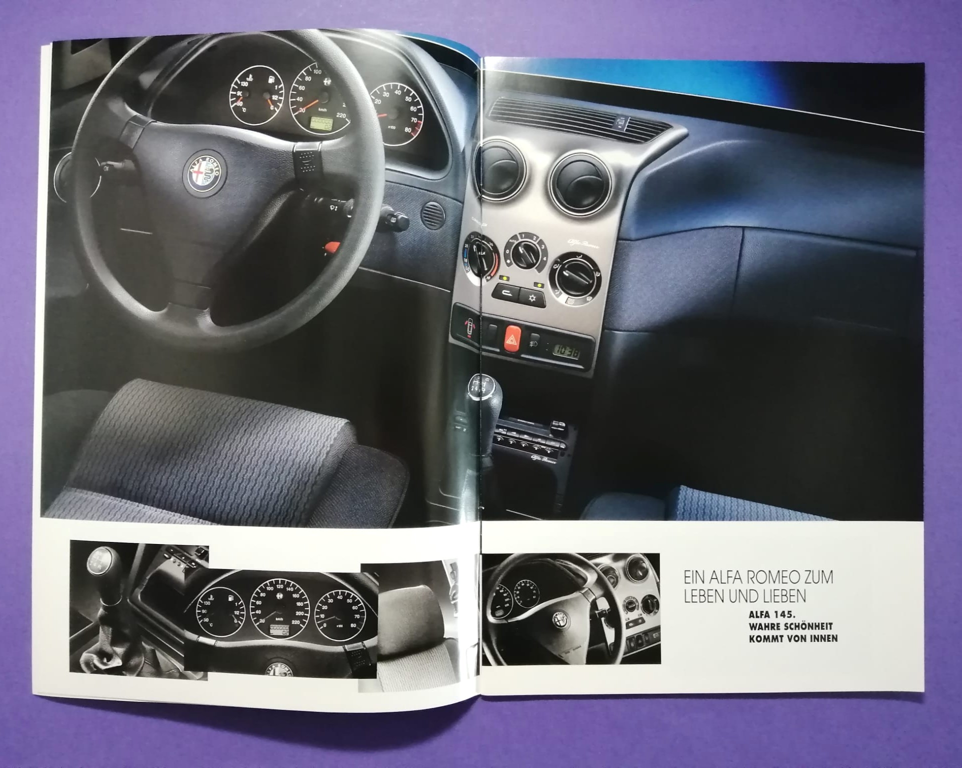 altes Original Autoprospekt, Alfa-Romeo 145, Quadrifoglio,... aus dem Jahr 1999