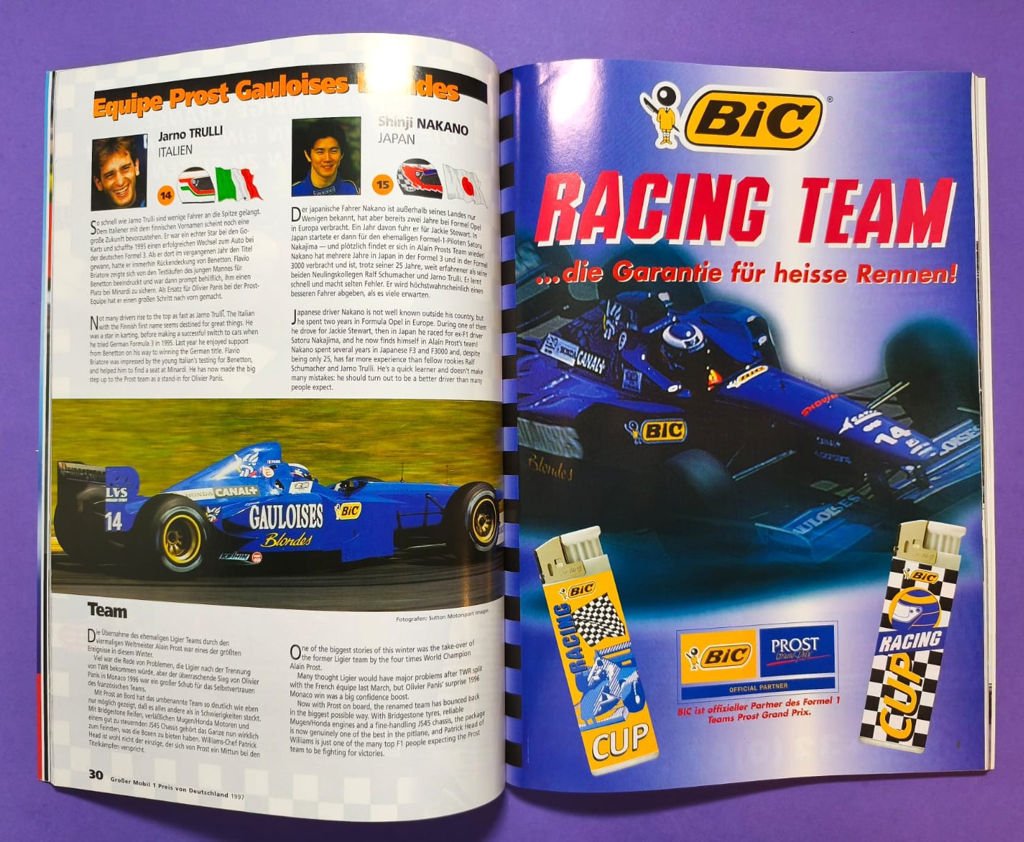 Offizielles Rennprogramm, Formel 1 Grand Prix Deutschland Hockenheimring 1997, Sieger Gerhard Berger Benetton, Michael Schumacher Ferrari, Prost GP,..