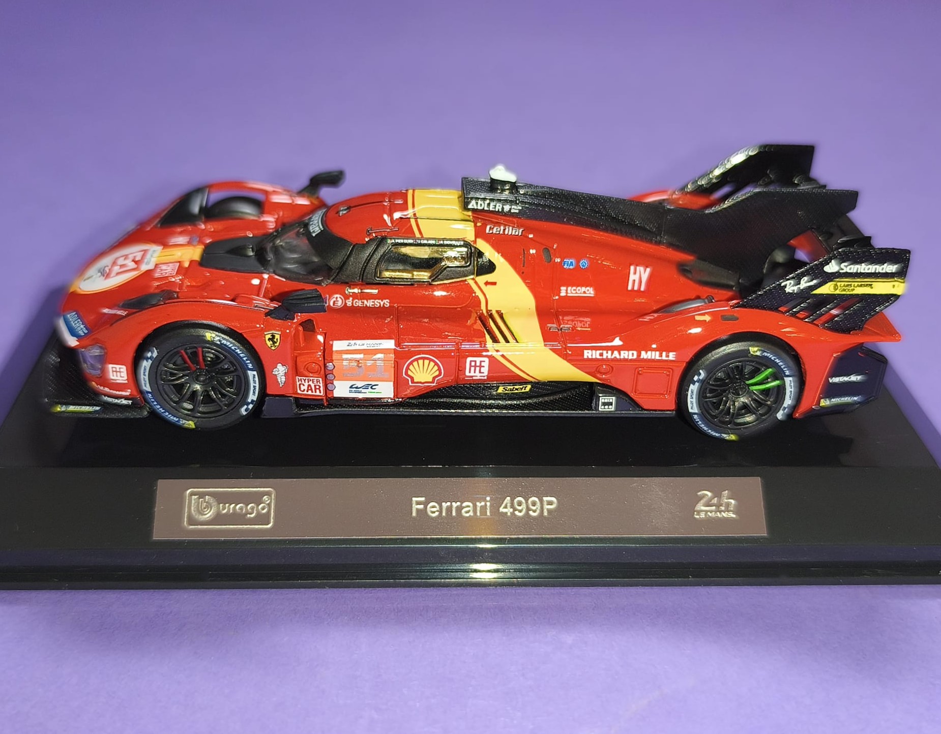 Modellauto 1:43 NEU, Ferrari 499P, Sieger 24h LeMans 2023, in Plexiglas und Kartonbox.