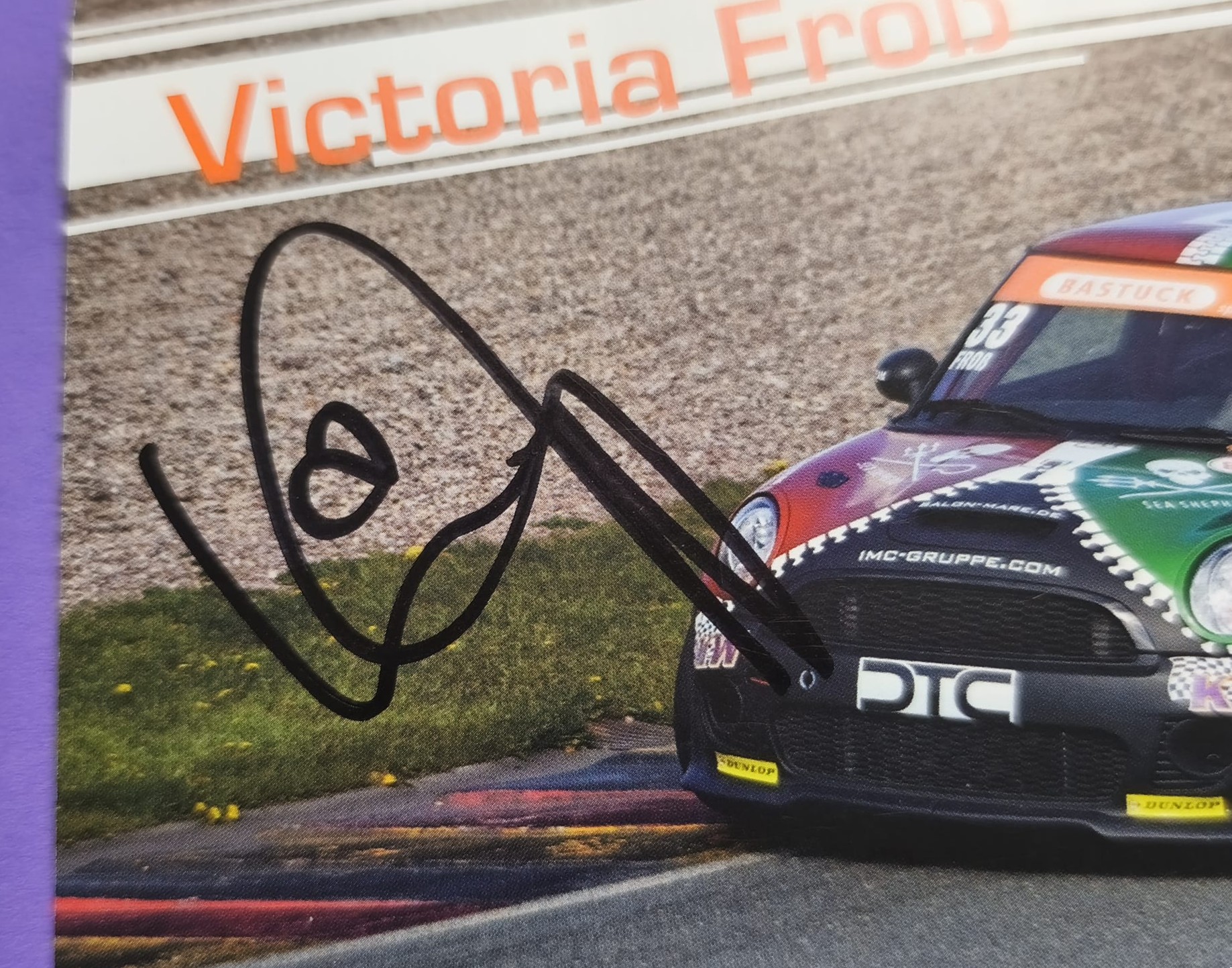 4 Original Autogramme, Victoria Froß, Stephanie Halm, Frederik Lestrup, Jürgen Schmarl, MINI Cooper Works Challenge Trophy