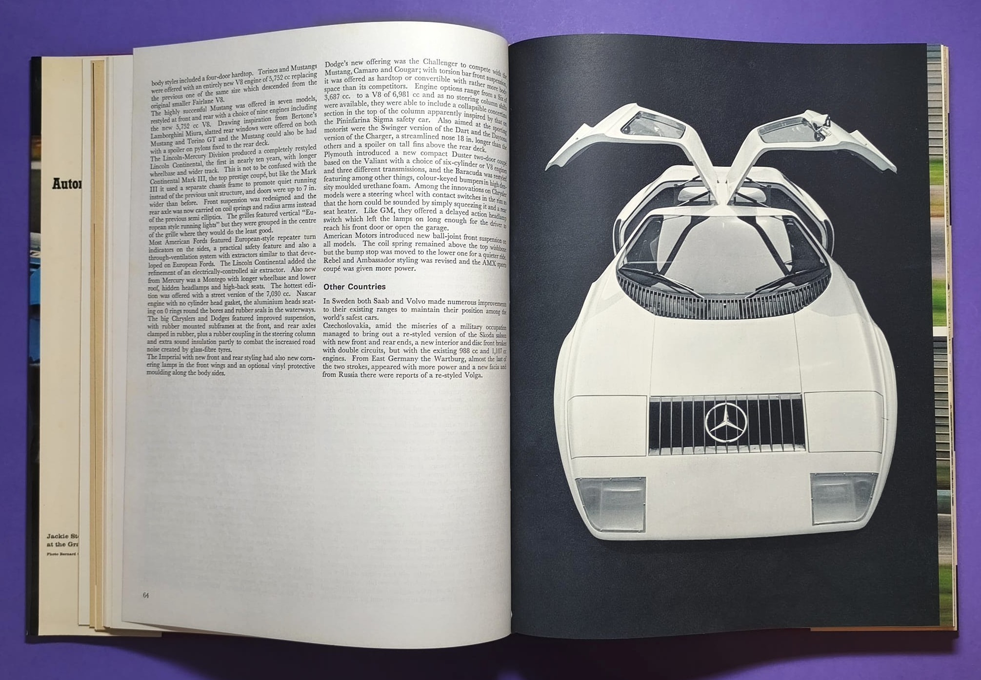 altes Buch, Automobile Year 1969-1970, Ford Capri, Opel Manta,.. Formel 1, LeMans, Rallye, Indy Car,.. Jochen Rindt, Hill, Ickx, Siffert, Stewart,.. Lotus, Ferrari, Porsche 917, Matra,.. ENGLISCH!