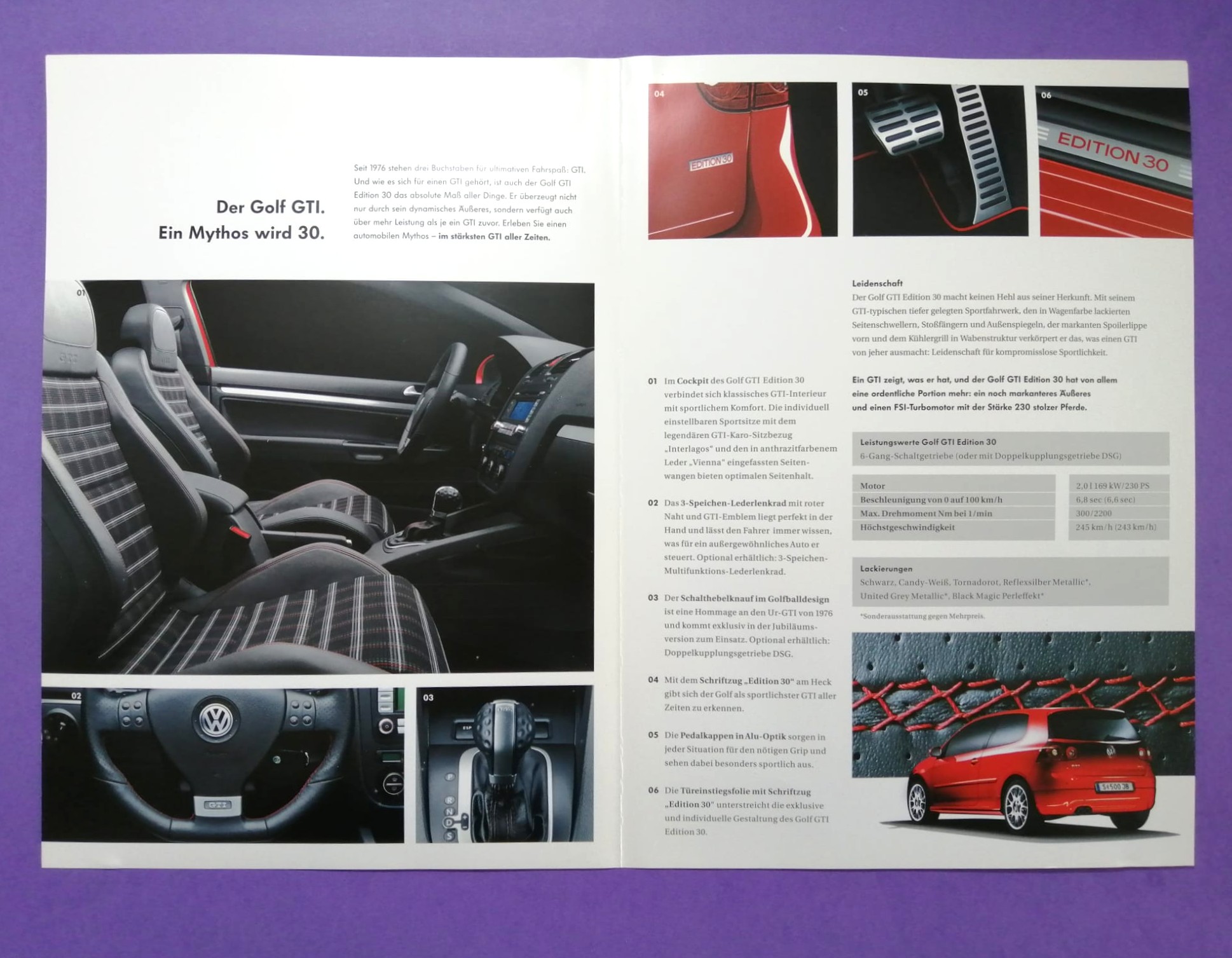 Original Autoprospekt, VW Golf 5 GTI Edition 30, 4 Seiten
