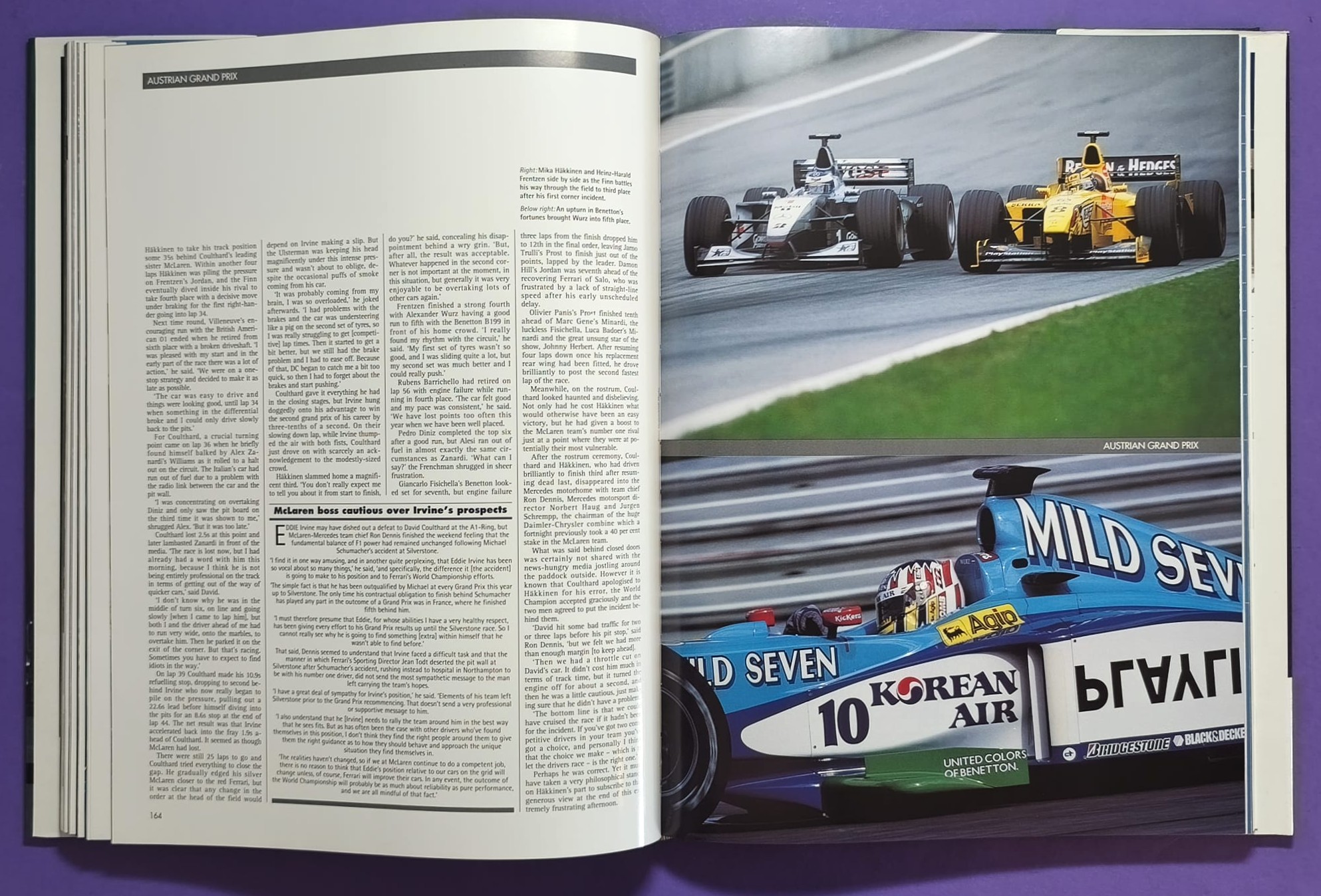 altes Motorsport Jahrbuch Autocourse 1999-2000, Formel 1, 3000, 3, Alex Zanardi, Schumacher, Häkkinen, Hill, Button,.. Ferrari, ProstGP,.. A1-Ring Spielberg, US, LeMans, Tourenwagen Nissan Primera, Volvo,.. MGF Cup, ENGLISCH!