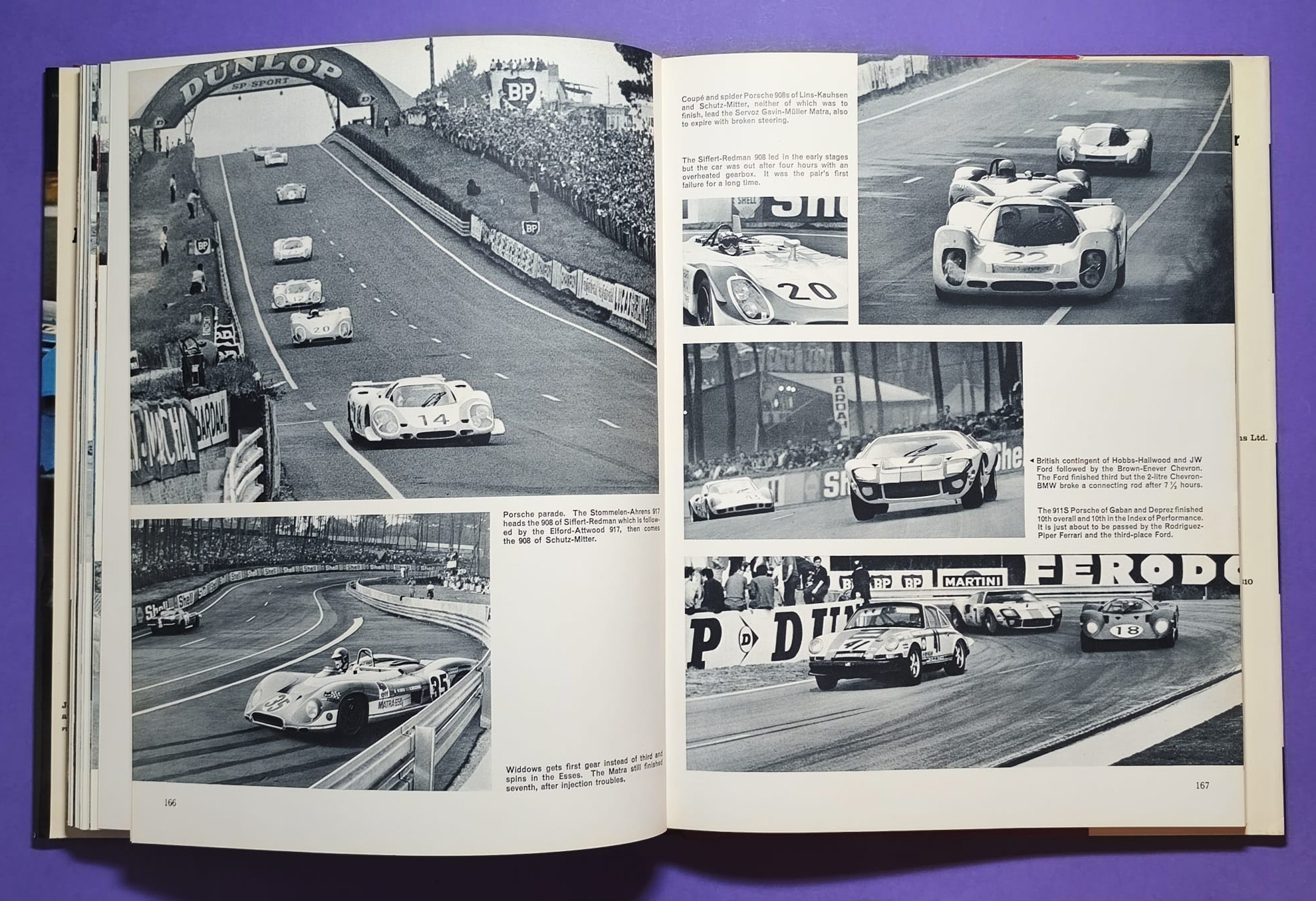 altes Buch, Automobile Year 1969-1970, Ford Capri, Opel Manta,.. Formel 1, LeMans, Rallye, Indy Car,.. Jochen Rindt, Hill, Ickx, Siffert, Stewart,.. Lotus, Ferrari, Porsche 917, Matra,.. ENGLISCH!
