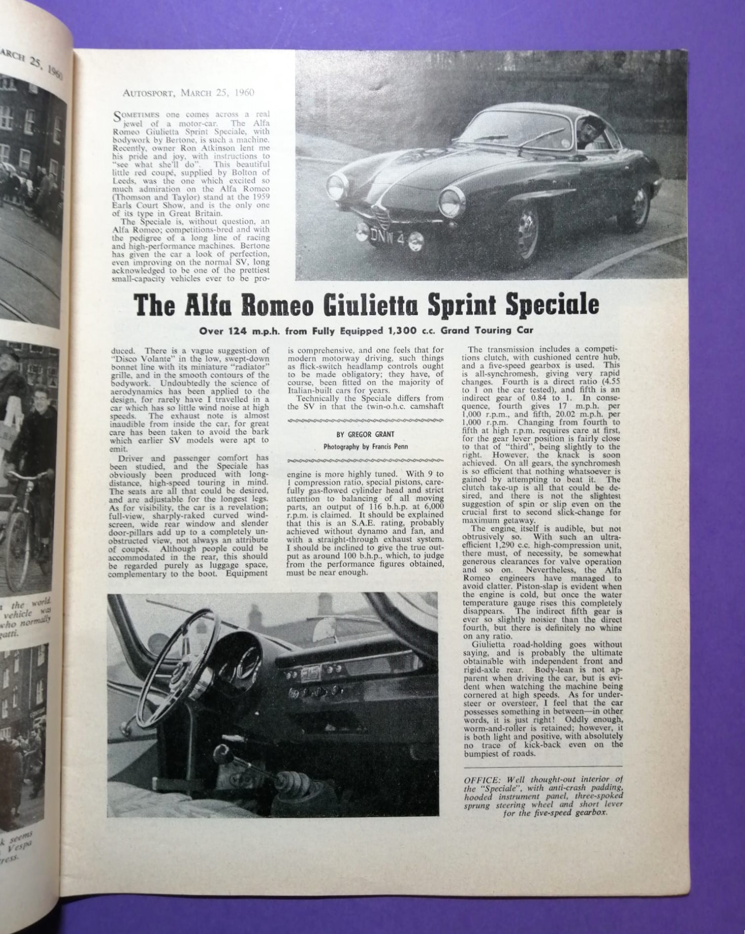 alte Zeitschrift Magazin Heft Autosport, 25. März 1960, Syracuse Grand Prix, Ferrari, Trips, Testbericht Alfa-Romeo Giulietta Sprint Speciale,.. Englisch!