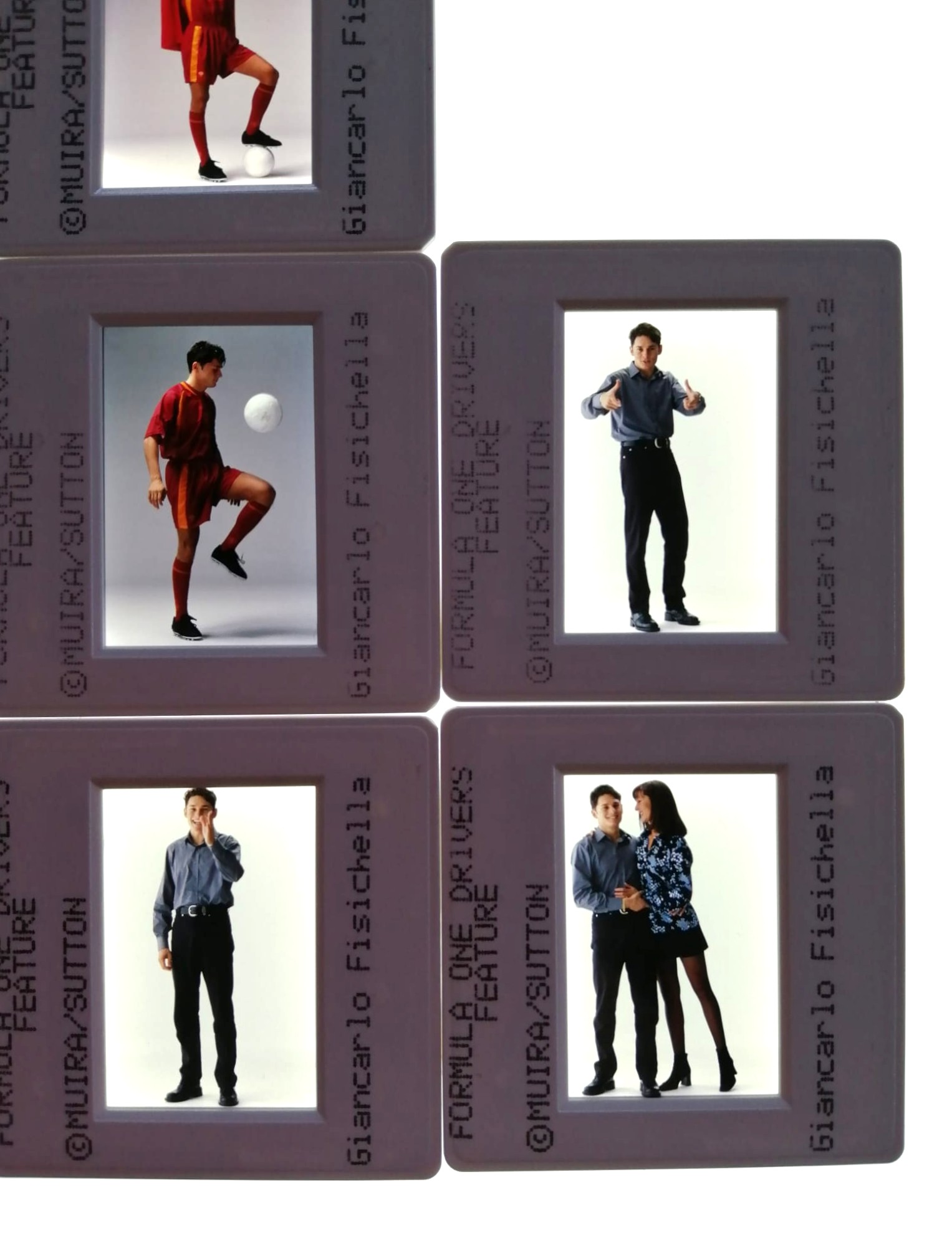 11 Stück alte Presse Foto DIAs, Giancarlo Fisichella, Studioaufnahmen, 1998, Formel 1, 5x5cm