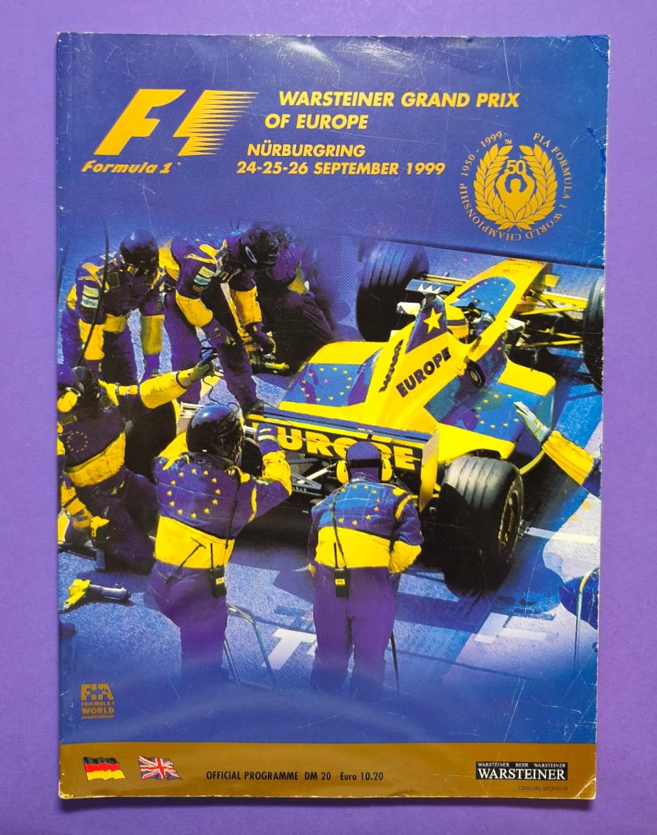 Offizielles Rennprogramm, Formel 1 Grand Prix Europa Nürburgring 1999, Prost GP, Michael Schumacher Ferrari,.. 