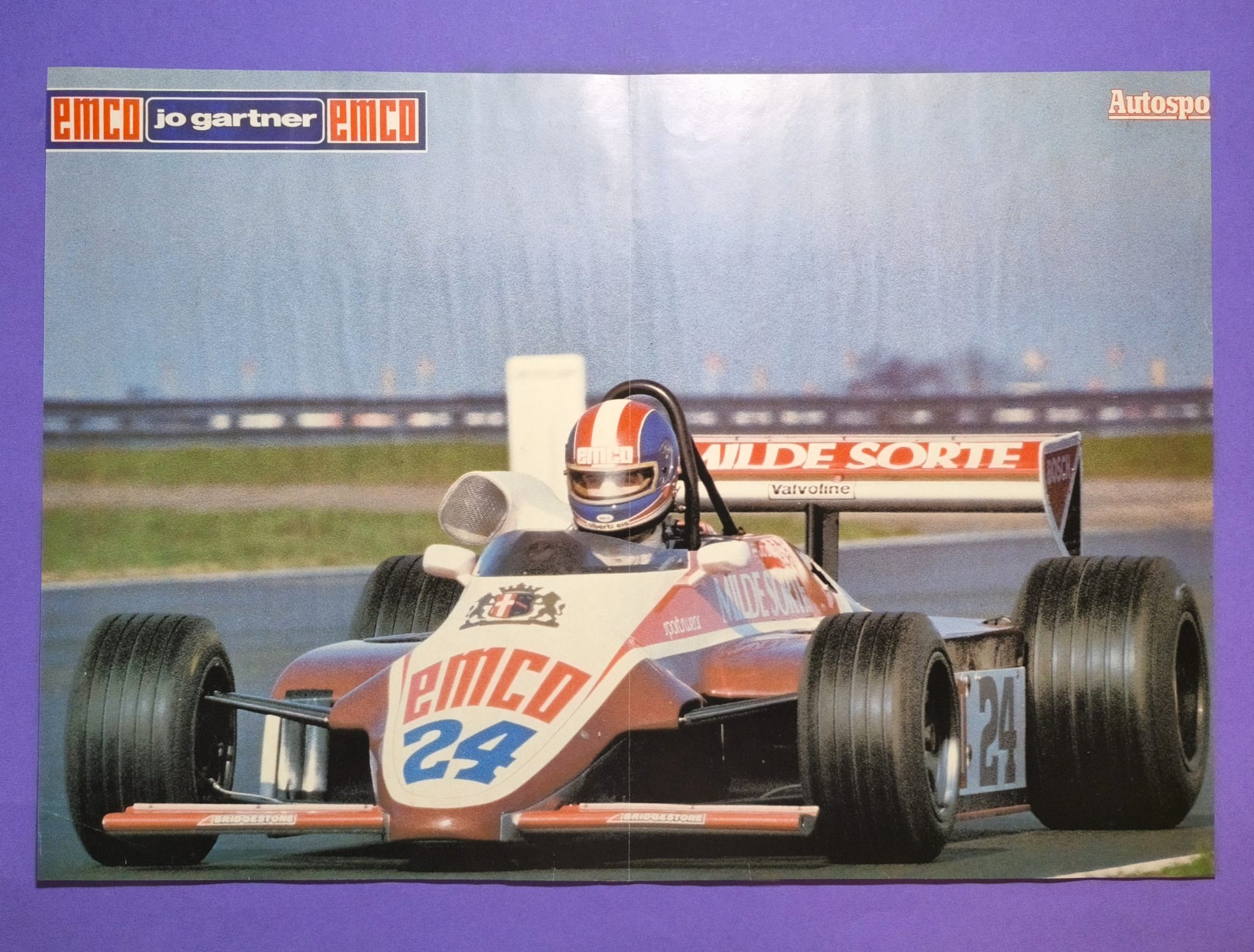 RARITÄT! altes Poster, Jo Gartner, Spirit BMW, Formel 2 1983, 29x42cm