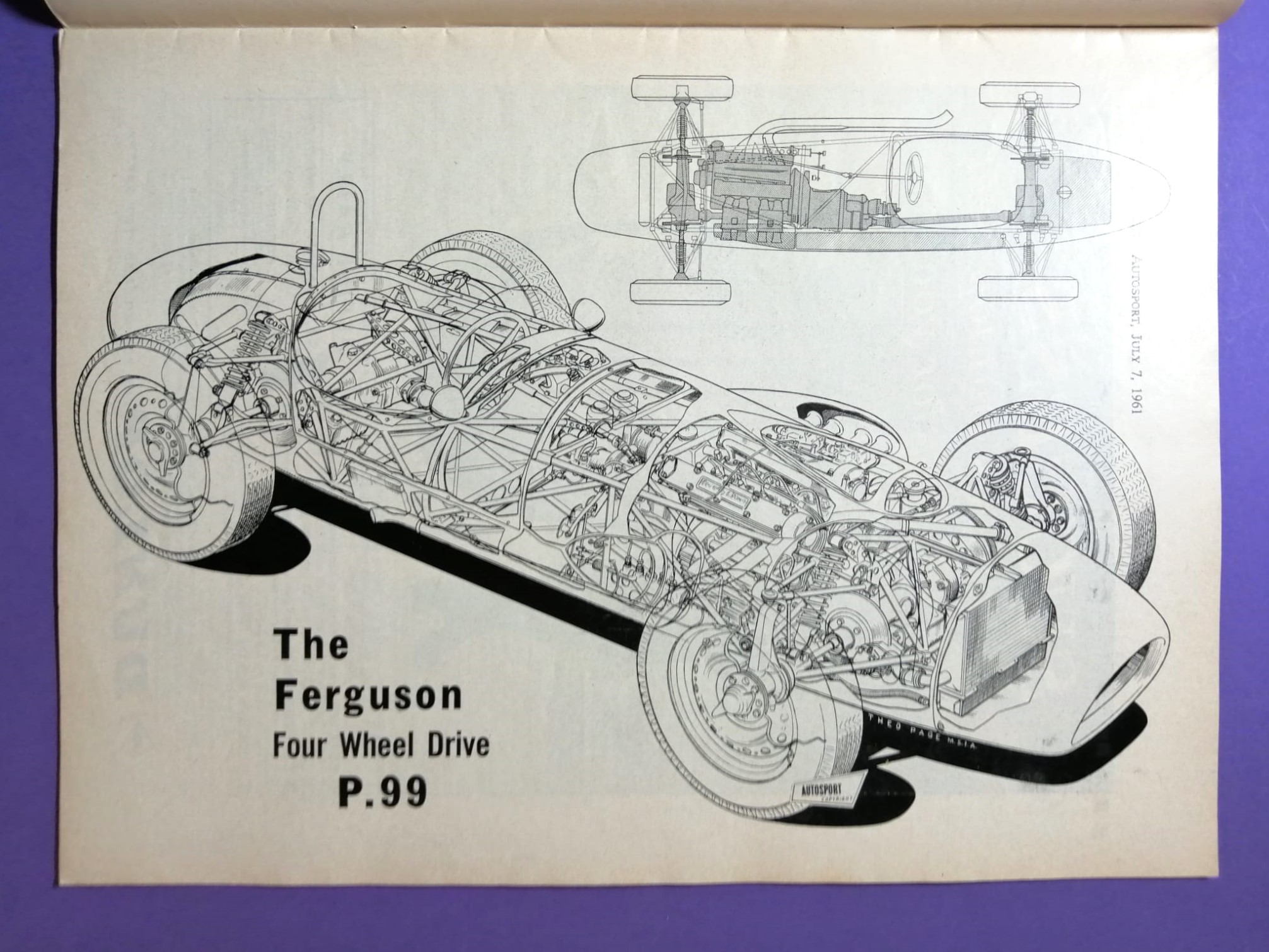 alte Zeitschrift Magazin Heft Autosport, 7. Juli 1961, Ferguson Four Wheel Drive P.99, Baghetti, Rallye,.. Englisch!
