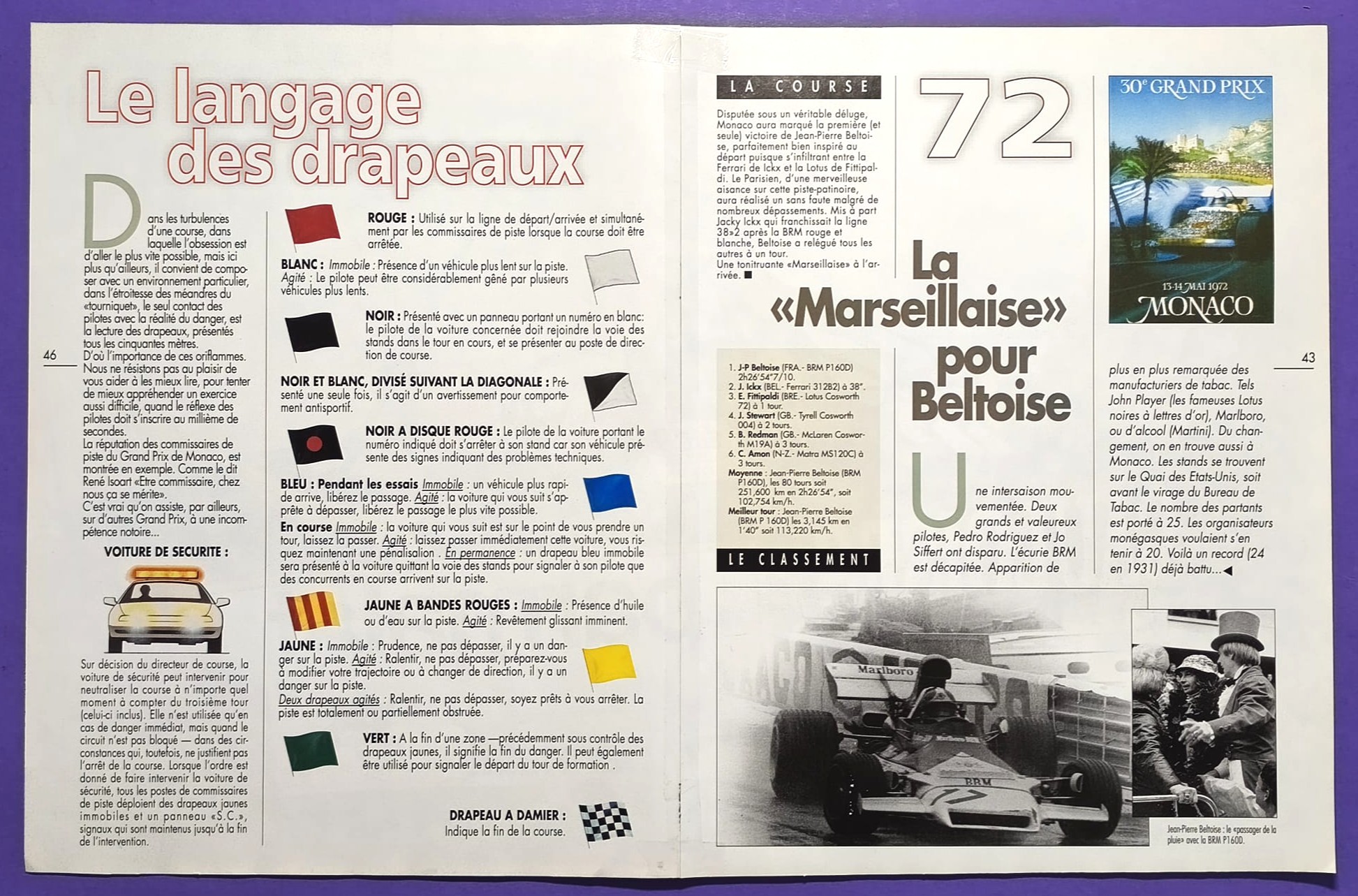 altes Poster, Oliver Panis Gauloises Ligier Honda, Sieger Formel 1 Grand Prix Monaco 1996, 30x45cm