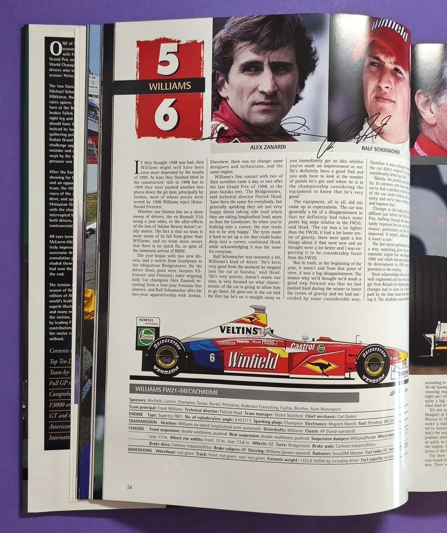 altes Motorsport Jahrbuch Autocourse 1999-2000, Formel 1, 3000, 3, Alex Zanardi, Schumacher, Häkkinen, Hill, Button,.. Ferrari, ProstGP,.. A1-Ring Spielberg, US, LeMans, Tourenwagen Nissan Primera, Volvo,.. MGF Cup, ENGLISCH!