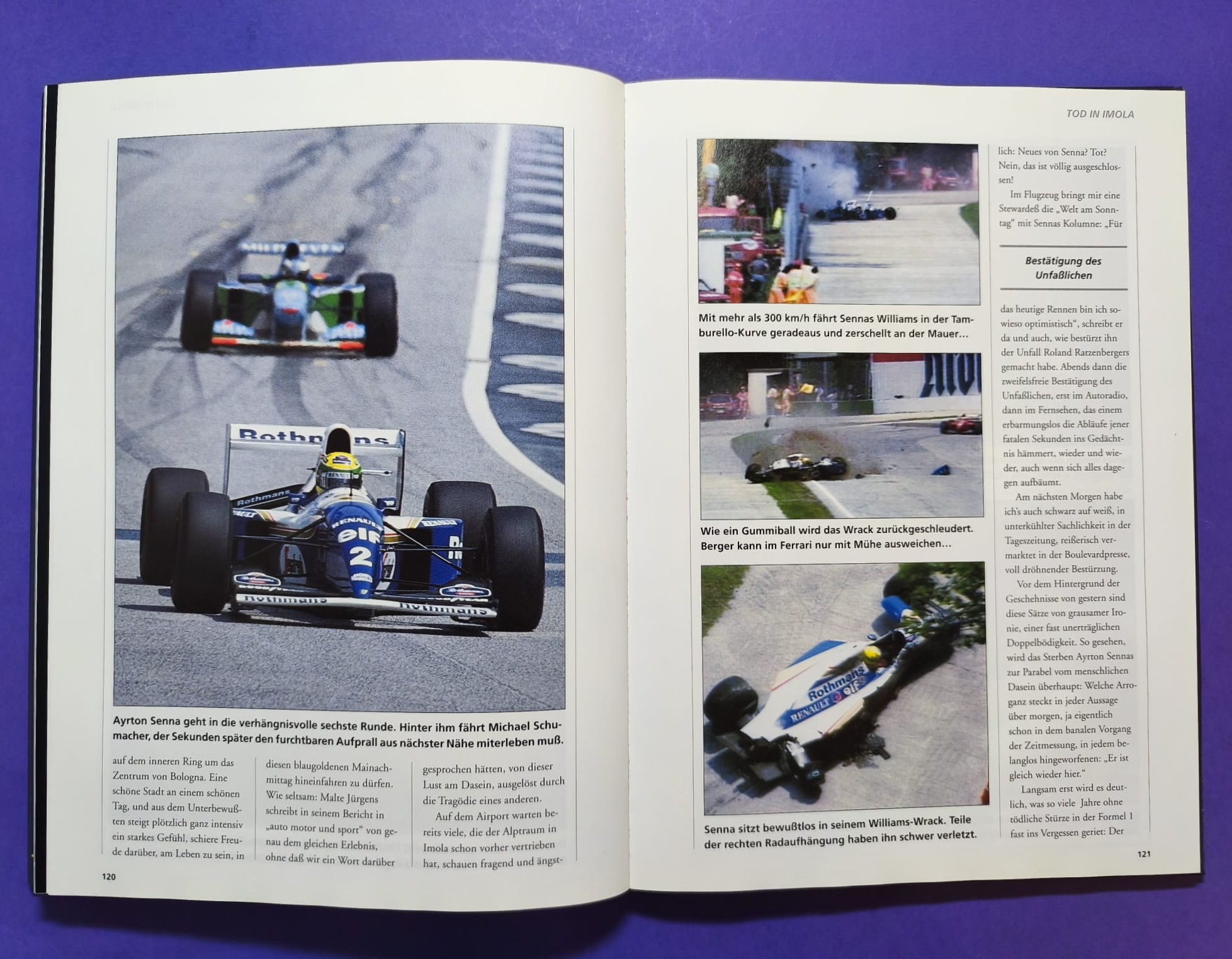 altes Buch, Ayrton Senna, Leben am Limit, Formel 1 Grand Prix Weltmeister 1988, 1990, 1991, McLaren Honda